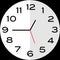 Quarter to 1 o`clock analog clock icon
