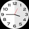 Quarter to 4 o`clock analog clock icon