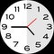 Quarter to 5 o`clock analog clock icon