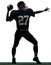 Quarterback american throwing football player man silhouette