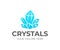 Quartz crystal cluster logo design. Amethyst vector design