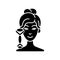 Quartz facial roller black glyph icon