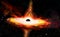 Quasar galaxy with Black Hole in centrum