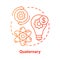 Quaternary red concept icon. Knowledge sector idea thin line illustration. Information-based service. Research and