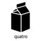 Quatro packag icon, simple black style