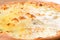 Quattro formaggi is a variety of Italian pizza topped with: mozzarella, gorgonzola, parmesan