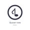 quaver note outline icon. isolated line vector illustration from music collection. editable thin stroke quaver note icon on white