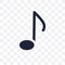 Quaver transparent icon. Quaver symbol design from Music collect