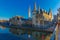 Quay Graslei in Ghent town at morning, Belgium