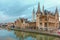 Quay Graslei in Ghent town at morning, Belgium