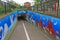 The Quay Underpass Exeter, as it descends towards the River Exe.