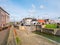 Quayside and old ship lock in historic town of Makkum, Friesland, Netherlands