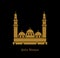 Quba mosque, Medina vector icon. Masjed Quba golden vector illustration