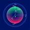 Qubit concept representation. Visualization of quantum bit, vector concept