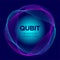 Qubit concept representation. Visualization of quantum bit, vector concept