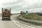 Quebec Canada 09.09.2017 - Big Logging truck moving trans canada highway wood harvest field plant Canada ontario quebec