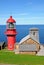 Quebec; Canada- june 25 2018 : lighthouse of Pointe a la Renommee in Gaspesie