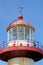 Quebec; Canada- june 25 2018 : lighthouse of Sainte Madeleine de la Riviere Madeleine in Gaspesie