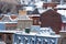 Quebec City rooftops with snow