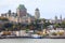 Quebec city skyline and Saint Lawrence River in autumn