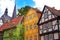 Quedlinburg city facades in Harz Germany