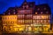 Quedlinburg, Germany - The Blue Hour in the Historic Center of Quedinburg UNESCO World Heritage