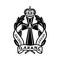 Queen Alexandra\\\'s Royal Army Nursing Corps or QARANC Badge Retro Black and White
