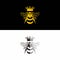 Queen bee flat design logo vector