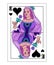 Queen of black hearts E-girl playing card