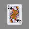 Queen of Clubs. Isolated on a gray background. Gamble. Playing cards