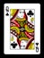 Queen of clubs playing card,