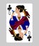 Queen of Clubs playing card in funny flat modern style