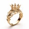 Queen Crown Ring In Yellow Gold - Inspired By Oliver Wetter\\\'s Style