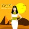 The Queen of egypt cleopatra, also known as the most beautiful queen in the world, . Vector Illustration Design
