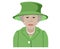 Queen Elizabeth Face Green Suits Portrait