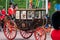 Queen Elizabeth in her carriage at Trooping the Colour, annual military parade at Horse Guards, Westminster UK.