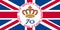 Queen Elizabeth's Platinum Jubilee Crown Celebration Poster with the Union Jack in the background, 70th Anniversary