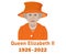 Queen Elizabeth Suit 1926 2022 Face Portrait Orange Design