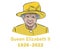 Queen Elizabeth Suit 1926 2022 Face Portrait Yellow Vector