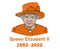 Queen Elizabeth Suit 1952 2022 Face Portrait Orange Design