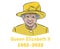 Queen Elizabeth Suit 1952 2022 Face Portrait Yellow Vector