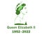 Queen Elizabeth Young Face Portrait Green 1952 2022