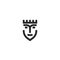 Queen head logo portrait lady in the crown playing card character in a monogram minimalist style