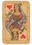 Queen of Hearts old grunge soviet style playing card