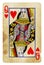 Queen of Hearts Vintage playing card isolated on white