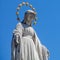 Queen of Heaven. Virgin Mary. Close up ancient statue