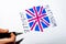 Queen jubilee british. Platinum Jubilee of Queen Elizabeth II. Drawn UK flag and inscription