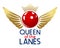 Queen of the lanes. Funny concept design a bowling ball with a crown and wings