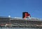 Queen Mary 2 cruise ship detail at Brooklyn Cruise Terminal