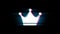 Queen Royalty Crown Symbol on Glitch Retro Vintage Animation.